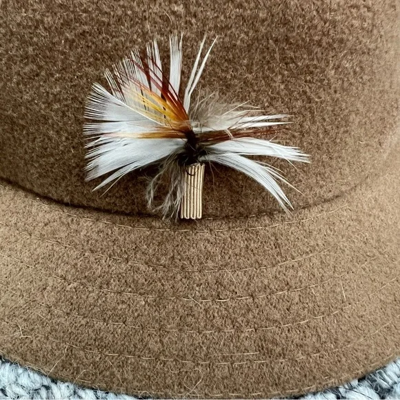 Vintage Aquascutum London classic preppy tan wool blend Kangol Adela bucket hat - Picture 7 of 15